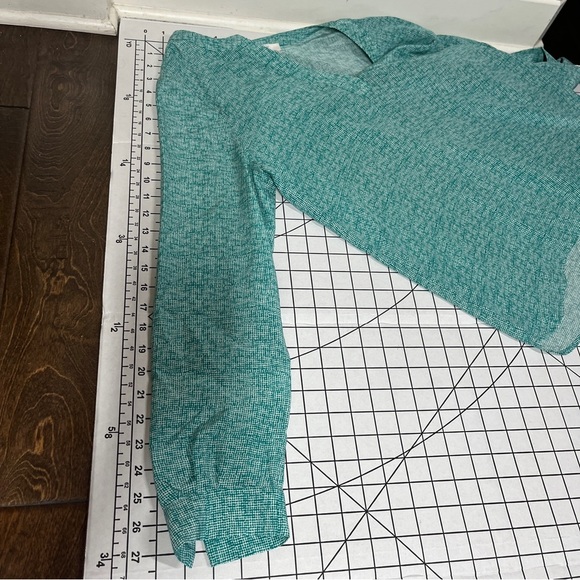 Joie Revolve SILK Marsher Textural Print Blouse in Juniper Blue Green Sm - Picture 14 of 14